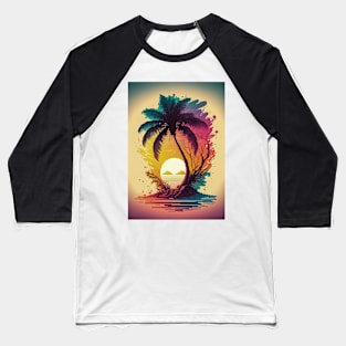 Sunset Palm Baseball T-Shirt